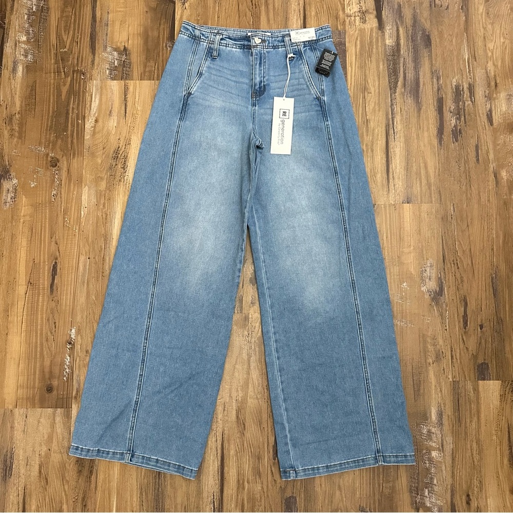 Regeneration High Waist Light Wash Baggy Wide Leg Jeans 
NWT